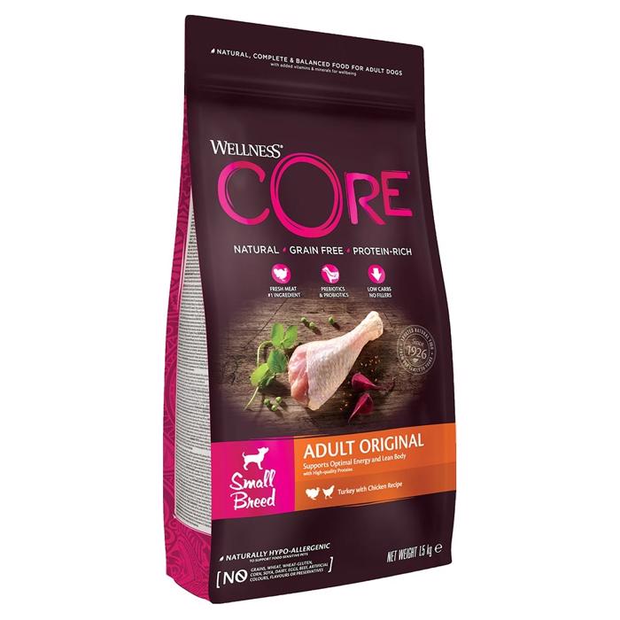 Wellness Core Adult Original Tørfoder til Små Racer Kylling & Kalkun